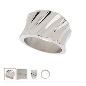 Steel By Design Bold Ribbed Ring/Size 7/NEW!